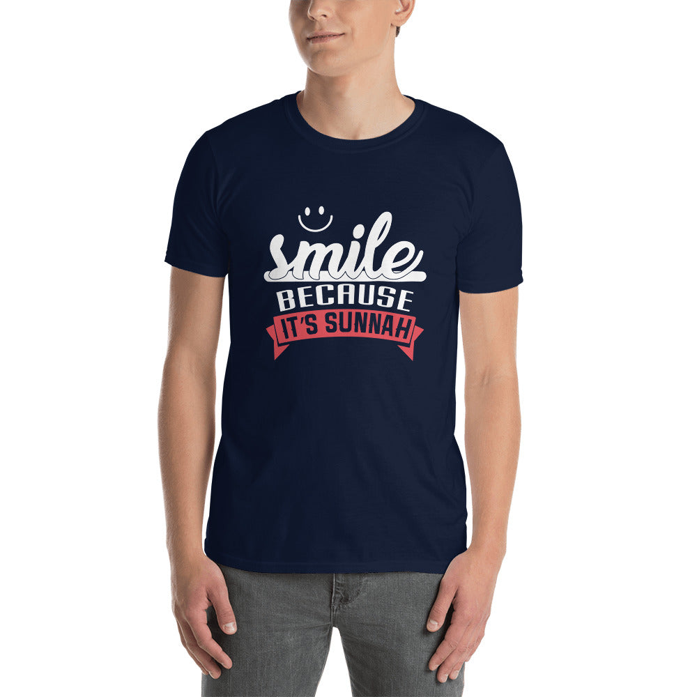 Smile Because its Sunnah Short-Sleeve Islamic T-Shirt - 100% cotton